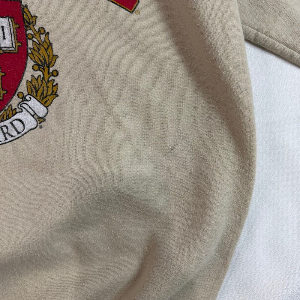 Cream Red Harvard University Collegiate Graphic Long Sleeve Crew Neck Medium - Picture 5 of 12